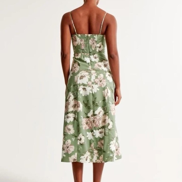 Abercrombie & Fitch Dresses & Skirts - NEW Abercrombie Scoopneck Slip Midi Dress Light Green Floral - Size XXS Tall